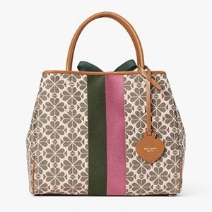 Kate spade flower jacquard stripe everything medium tote